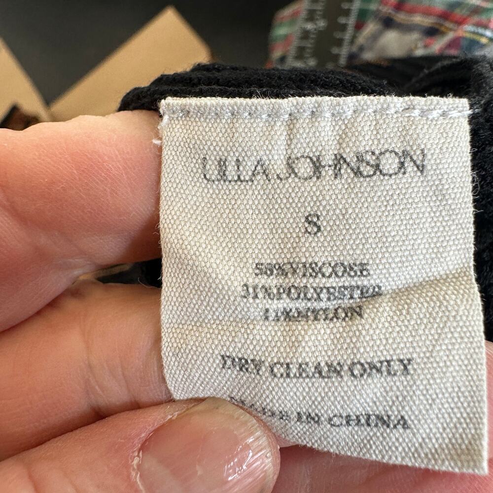 Ulla Johnson Black Metallic Midi Skirt SMALL Ombre Cocktail Work Designer $500 - Picture 12 of 13